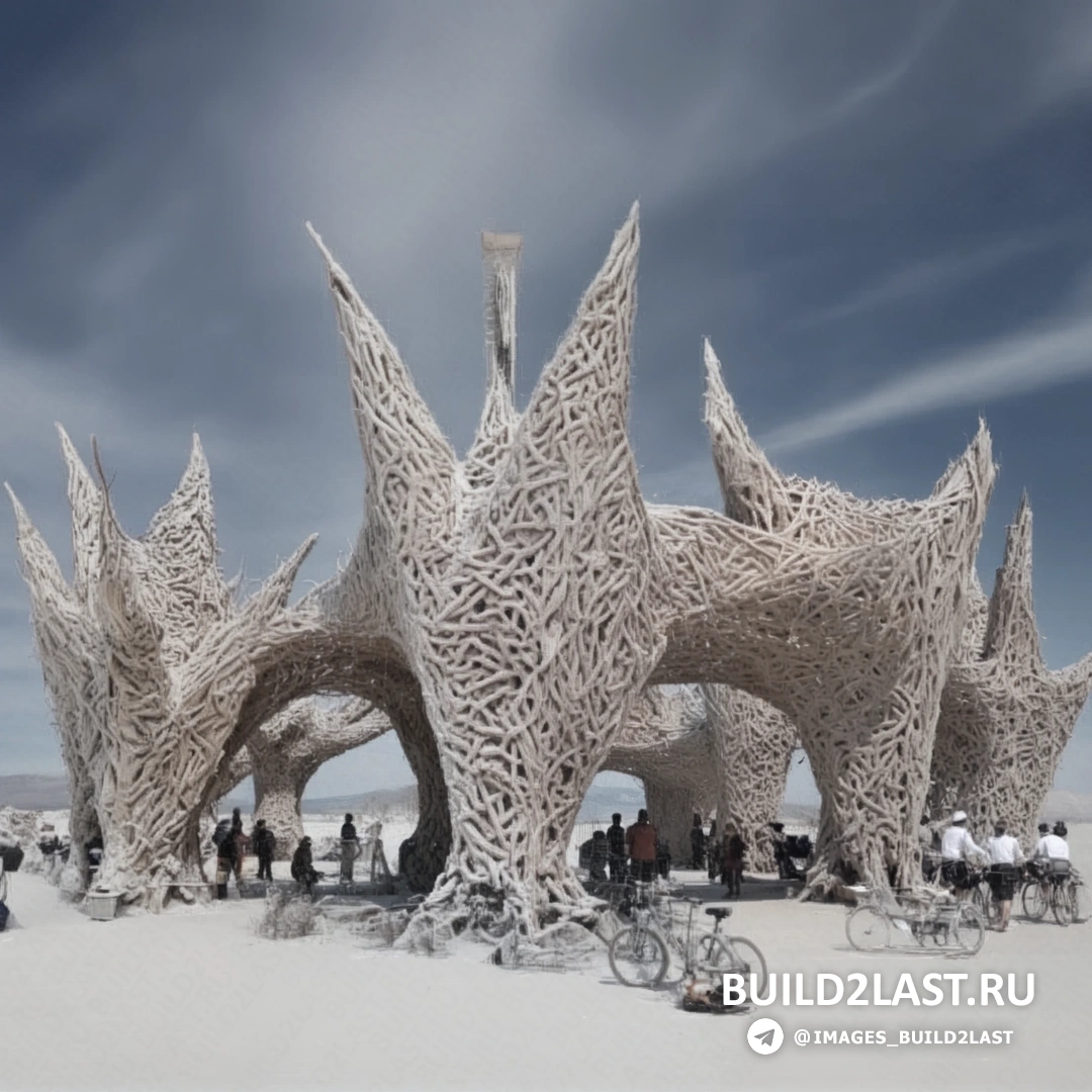Фестиваль Burning Man в США, абстрактное искусство, серые тона, август-сентябрь