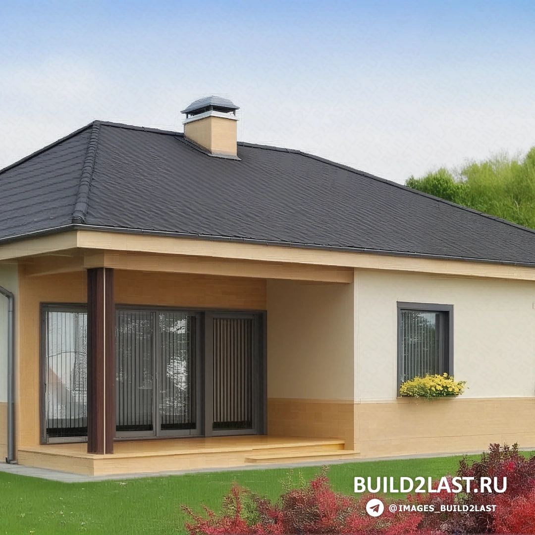 Каркасный дом с декоративной штукатуркой и керамической плиткой, окруженный ландшафтным дизайном в серых, коричневых и белых оттенках