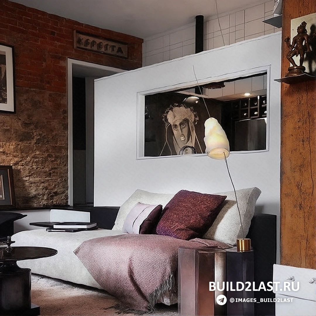 Кухня в лофте с минималистичным дизайном, черной мебелью и металлическими акцентами.