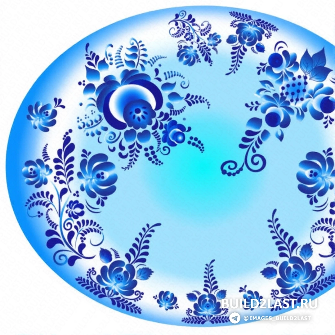 Синие и белые посуды с цветочным узором.