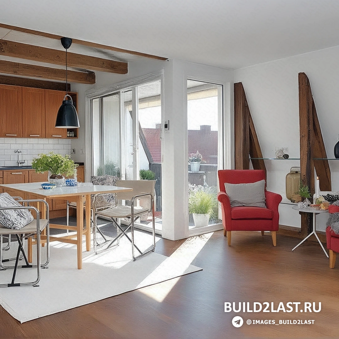 Современная кухня с лоджией, оформленная в минималистичном стиле с барными стульями и черными акцентами.