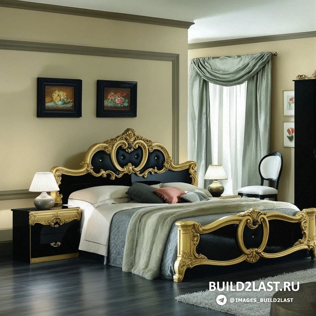 Современная спальня с двуспальной кроватью, светлое дерево, серые элементы, перегородки и настольные лампы