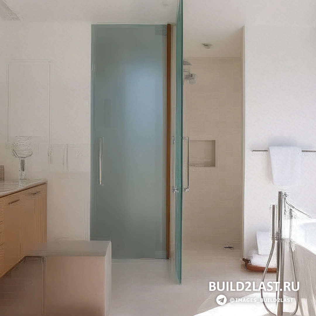 Современная ванная комната с джакузи и стеклянными перегородками