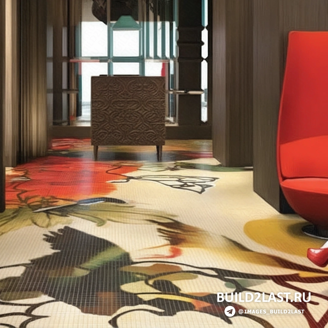 Современные стулья и кресла, светильники и зеркала в интерьере отеля Mira Moon с наливными полами и авангардными элементами.