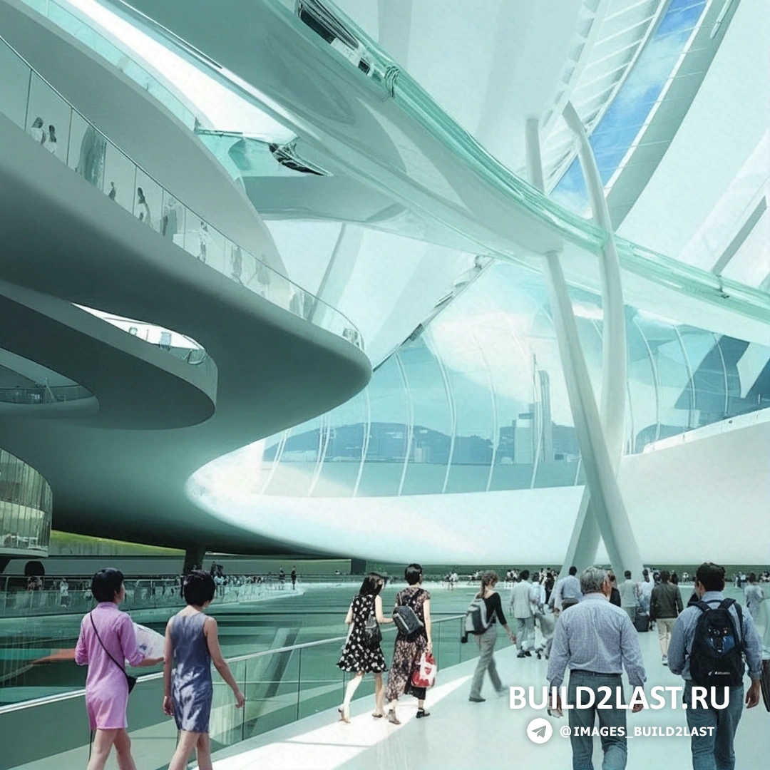 Современный вокзал West Kowloon, сочетание футуристических форм и высокотехнологичных решений