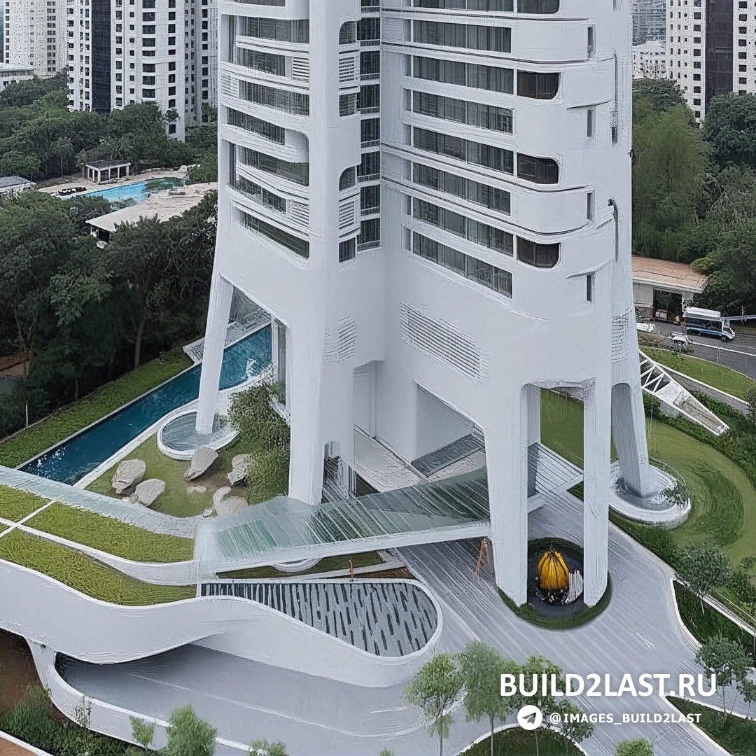 Современный жилой комплекс Резиденция Ардмор в Сингапуре с белыми фасадами и био-тек элементами