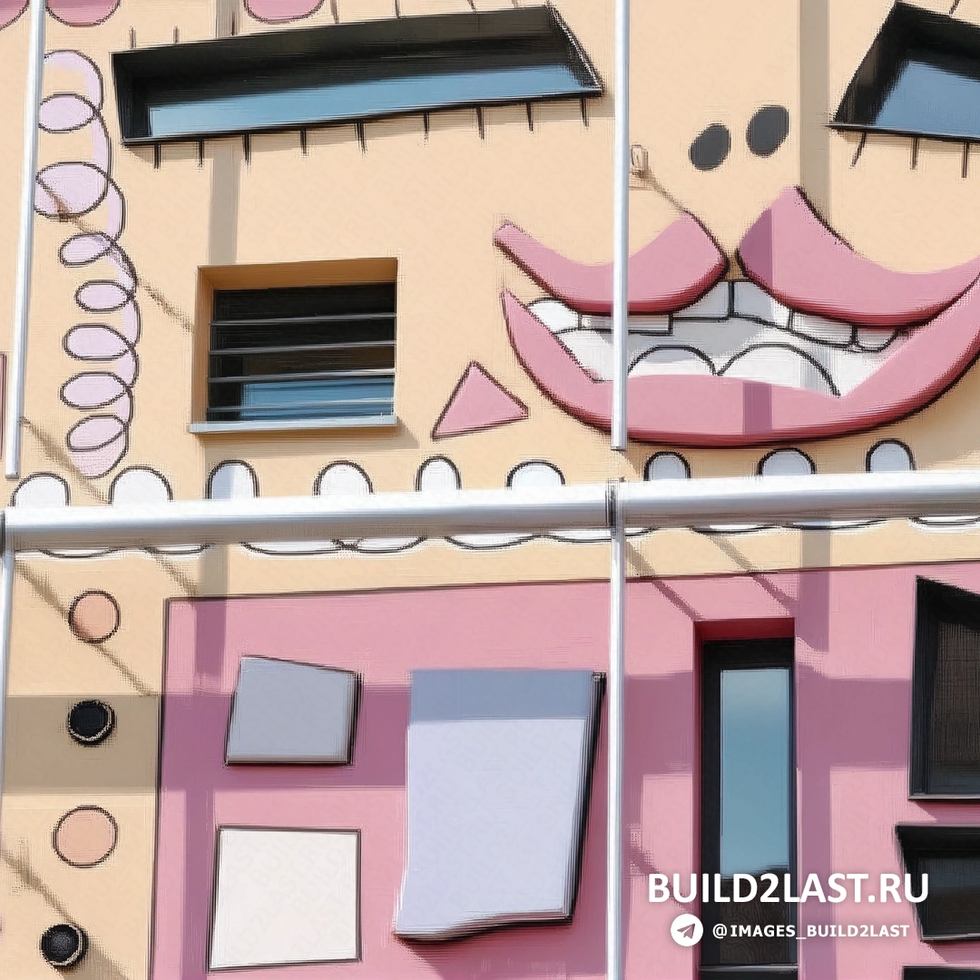 Светлый внутренний двор "Счастливого дома Рицци", окружённый зданиями с необычной архитектурой