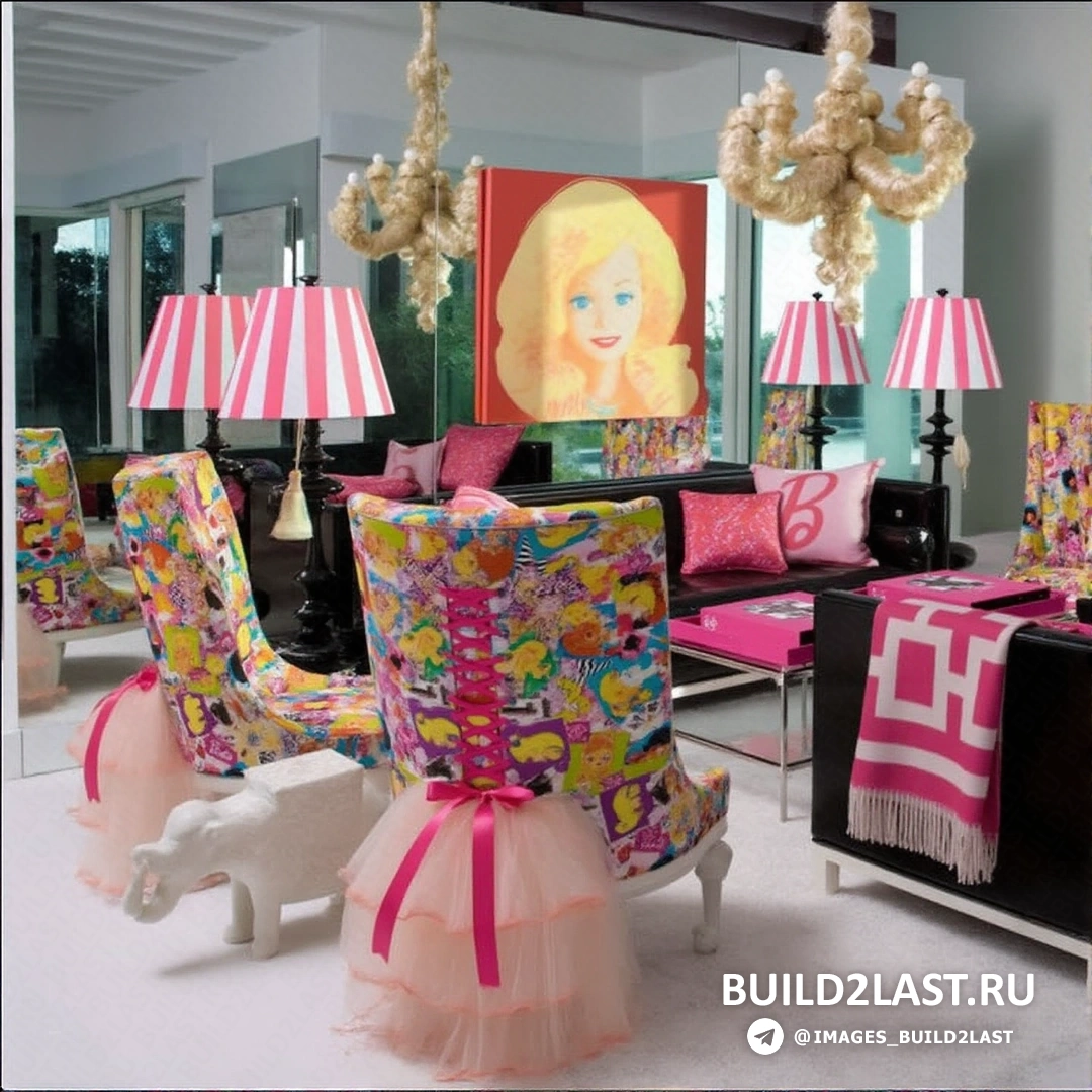 Ванная комната с элементами поп-арт дизайна, использование ярких цветов и нестандартных форм в отделке